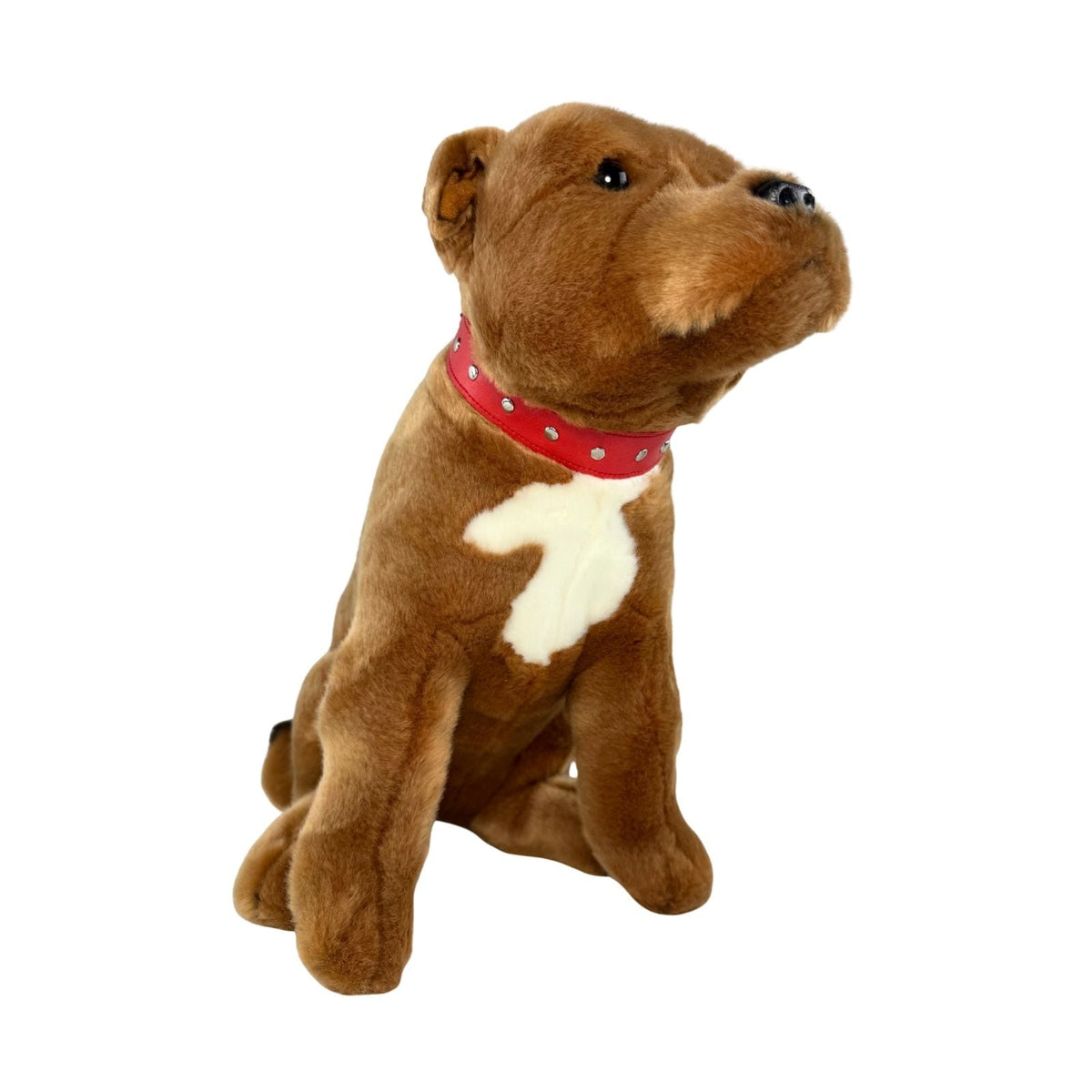 Bocchetta Lester 32cm Sitting Staffy Plush Toy - Brown (Realistic Stuffed Animal Dog Gift)