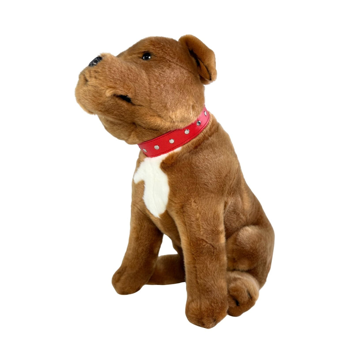 Bocchetta Lester 32cm Sitting Staffy Plush Toy - Brown (Realistic Stuffed Animal Dog Gift)