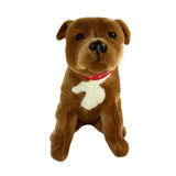 Bocchetta Lester 32cm Sitting Staffy Plush Toy - Brown (Realistic Stuffed Animal Dog Gift)