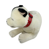 Bocchetta Loki 35cm Lying Staffy Plush Toy - White/Black (Realistic Stuffed Animal Dog Gift)