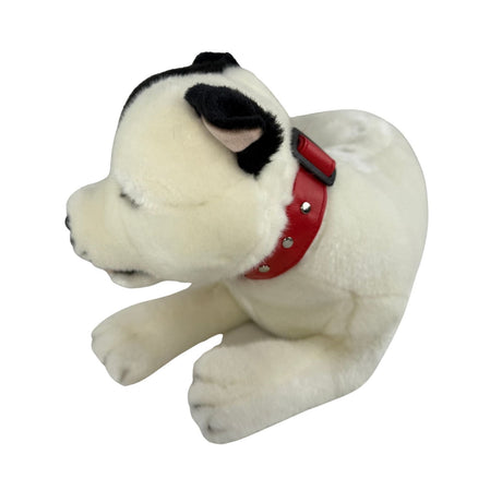 Bocchetta Loki 35cm Lying Staffy Plush Toy - White/Black (Realistic Stuffed Animal Dog Gift)