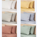 Renee Taylor Helena 300TC Stonewashed Cotton Percale Sheet Set - Dusty Blue (Vintage Wash)