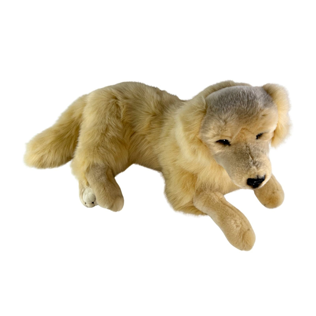 Bocchetta Luna 62cm Lying Golden Retriever with Satin Pocket Plush Toy (Realistic Stuffed Animal Dog Gift)