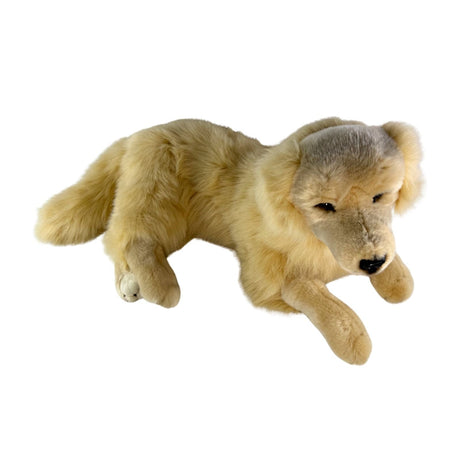 Bocchetta Luna 62cm Lying Golden Retriever with Satin Pocket Plush Toy (Realistic Stuffed Animal Dog Gift)