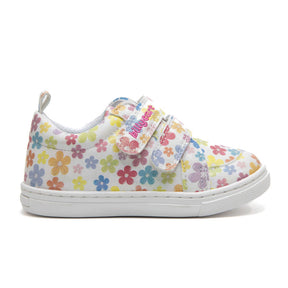 BILLYCART Barefoot Girls Wide-Fit First Walker Sneaker Shoes in Flower Petal