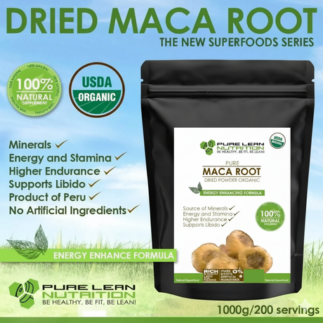 2KG Pure Lean Nutrition Organic Maca Root Powder Bulk Pack - USDA Certified (Premium Superfood Made in Peru)