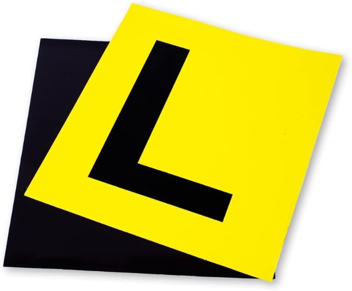 2x Magnetic LEARNER L PLATES Car Window Signs in Yellow/Black