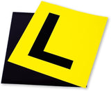 2x Magnetic LEARNER L PLATES Car Window Signs in Yellow/Black