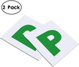 2x Magnetic GREEN P PLATES Probationary Car Window Signs for NSW (New South Wales)