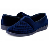 Marcy 2 Womens Slippers Slip On Indoor Outdoor Quilted Moccasins - Deep Navy