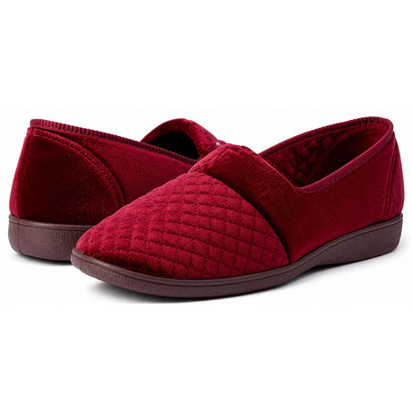 Grosby Marcy 2 Womens Slippers - Wine Red (Slip On Indoor/Outdoor Casual Shoes)