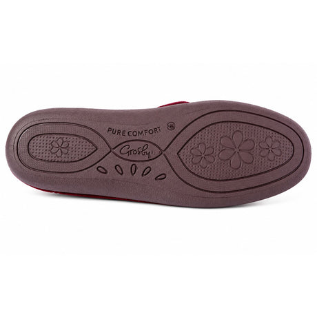Grosby Marcy 2 Womens Slippers - Wine Red (Slip On Indoor/Outdoor Casual Shoes)