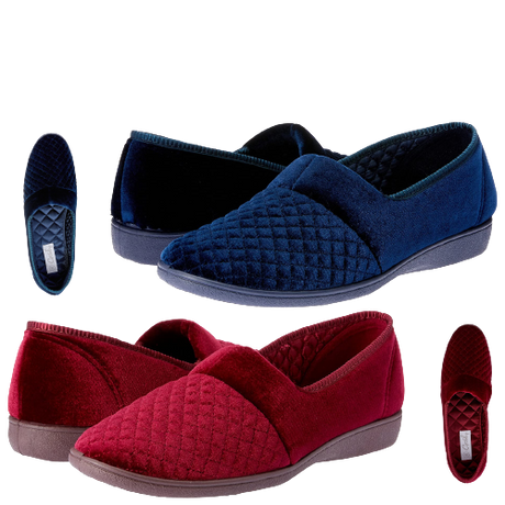Grosby Marcy 2 Womens Slippers Slip On Indoor Outdoor Quilted Moccasins Shoes - Wine