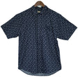 Mens Marine Anchor 100% Cotton Short Sleeve Shirt - Navy Blue (Surf Party Vintage)