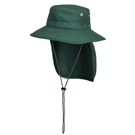 Portwest Mens Premium 100% Cotton Wide Brim Hat w/ Back Legionnaires Flap - Green