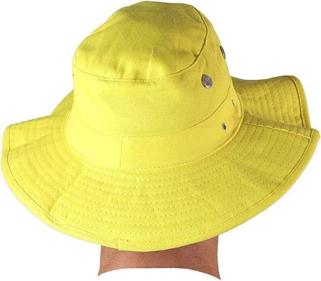 Portwest Mens Premium 100% Cotton Wide Brim Hat w/ Back Legionnaires Flap - Yellow