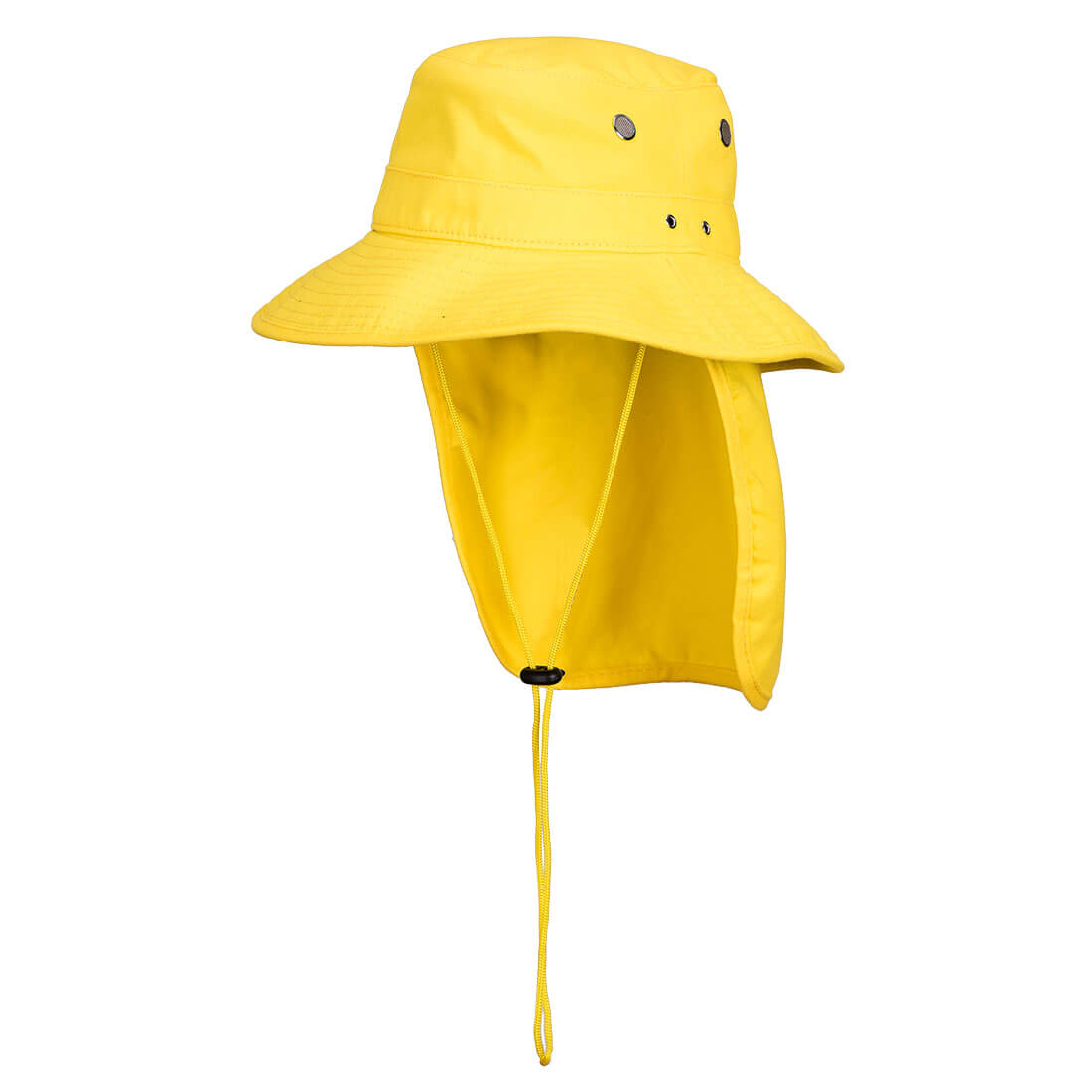 Portwest Mens Premium 100% Cotton Wide Brim Hat w/ Back Legionnaires Flap - Yellow