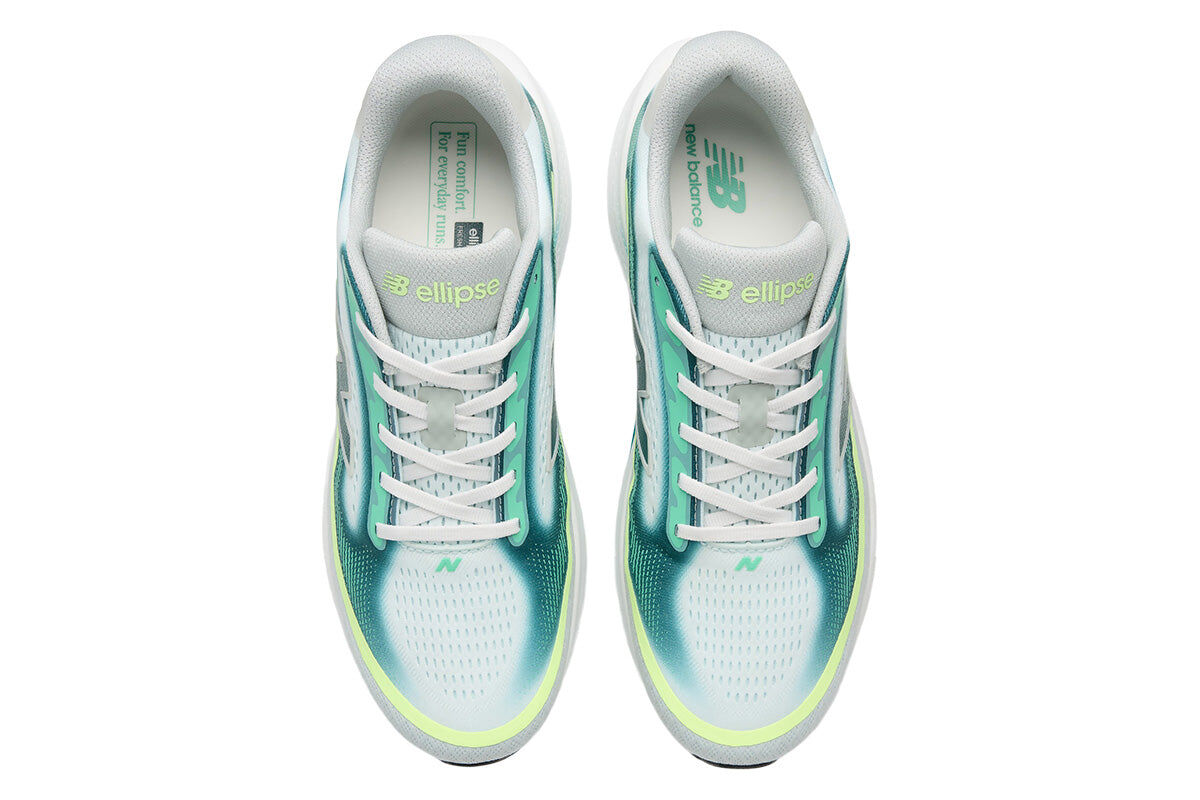 New Balance Mens Ellipse Sneakers Shoes in Deep End / Glint Blue / Medusa Green