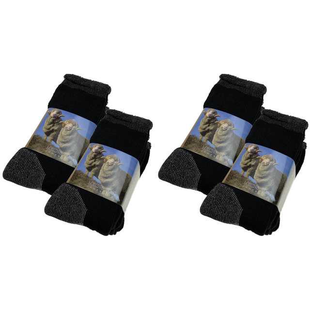 12 Pairs Heavy Duty Merino Wool Work Socks Extra Thick Cushion (Size 11-14) - Bulk Pack