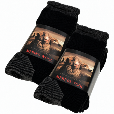 6 Pairs Heavy Duty Merino Wool Work Socks Extra Thick Cushion (Size 6-11)