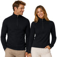 Merino Skins 100% Merino Wool Thermal Half Zip Top - Black (Long Sleeve)