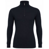 Merino Skins 100% Merino Wool Thermal Half Zip Top - Black (Long Sleeve)