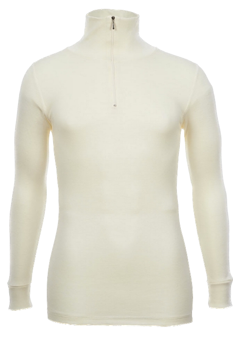 100% Wool MERINO SKINS Mens Half Zip Long Sleeve Thermal Underwear T-Shirt Top