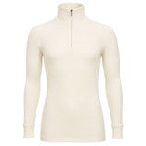 Merino Skins 100% Merino Wool Thermal Half Zip Top - Natural (Long Sleeve)