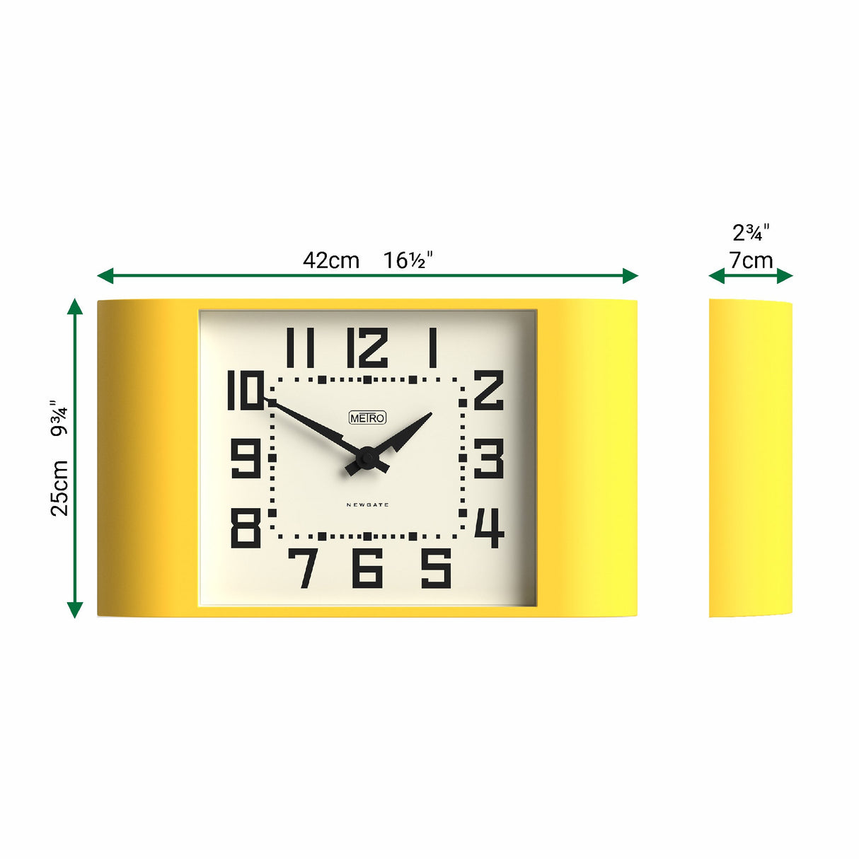 Newgate Metro Wall Clock - Yellow