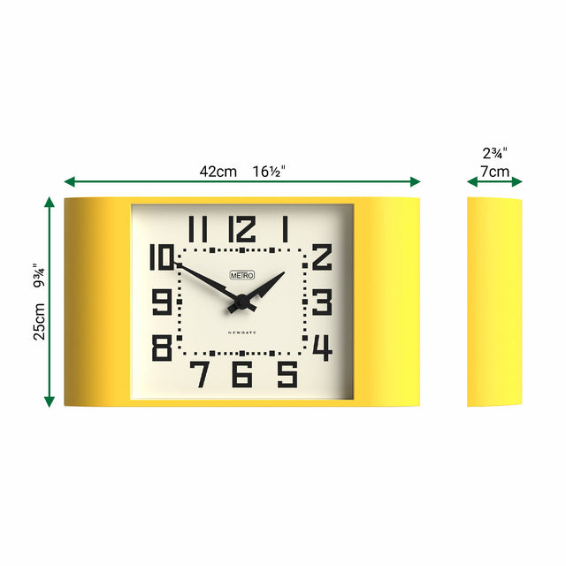 Newgate Metro Wall Clock - Yellow