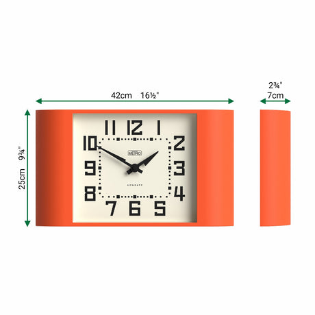 Newgate Metro Wall Clock - Pumpkin Orange