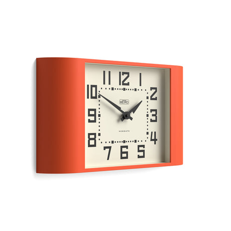 Newgate Metro Wall Clock - Pumpkin Orange