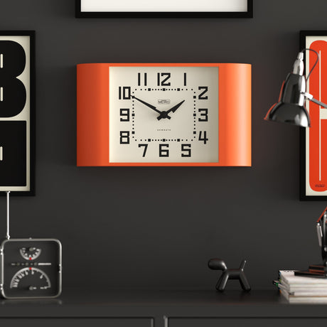 Newgate Metro Wall Clock - Pumpkin Orange