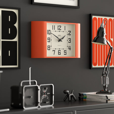 Newgate Metro Wall Clock - Pumpkin Orange