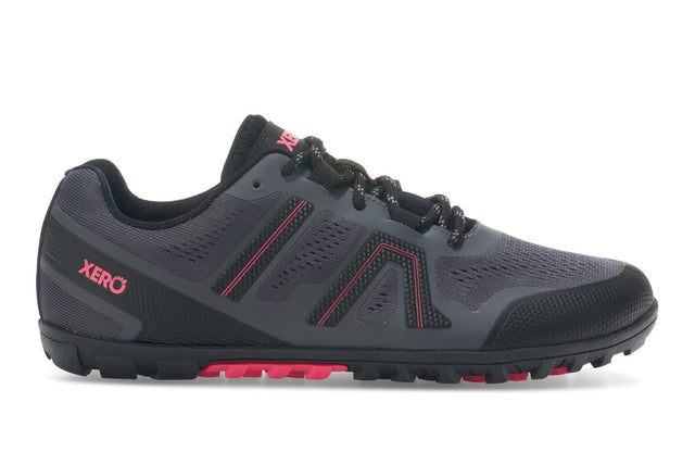 Xero Womens Mesa Trail II Trail Running Barefoot Shoes - Asphalt/Raspberry (Zero Drop Sneakers)