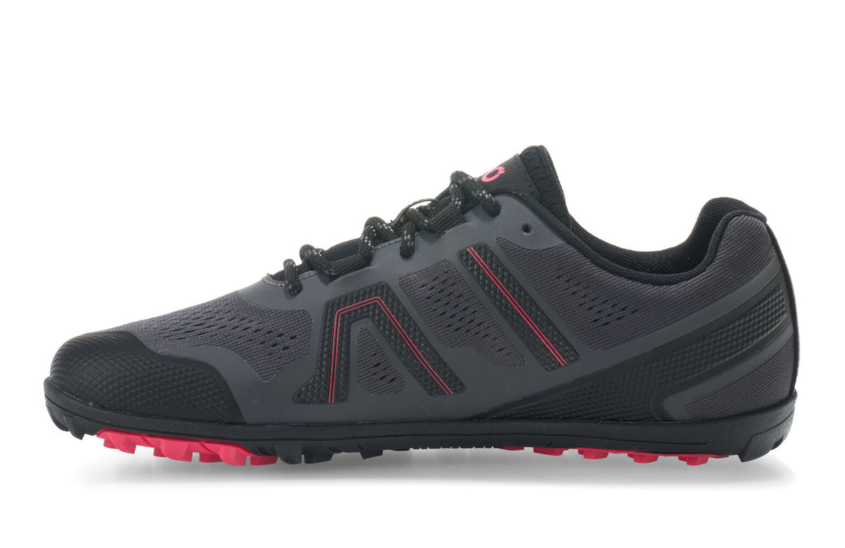 Xero Womens Mesa Trail II Trail Running Barefoot Shoes - Asphalt/Raspberry (Zero Drop Sneakers)