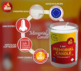 Ner Mitzvah 2 Day (48 Hour) Memorial Candle in Glass Jar/Cup - Made in Europe