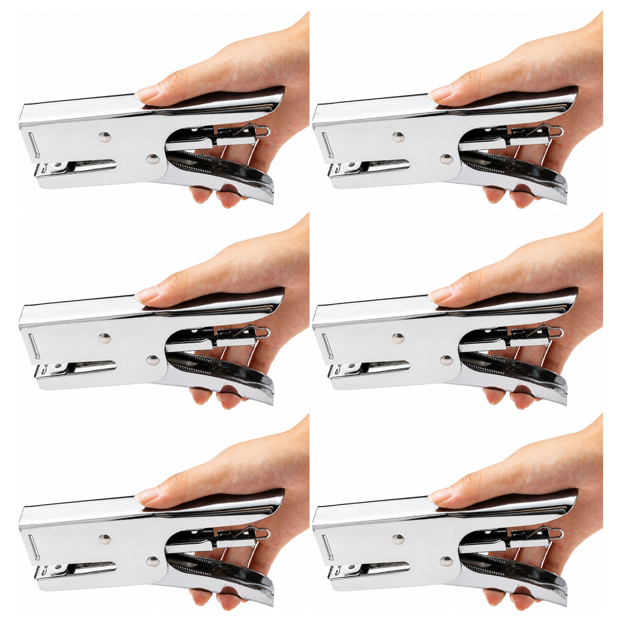 6x Heavy Duty Handheld Plier Stapler w/ 1000 Staples Bulk Pack - 24/6mm