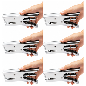 6x Heavy Duty Handheld Plier Stapler w/ 1000 Staples Bulk Pack - 24/6mm