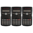3x Scientific Calculator Pack - Maths Student/School/Office (Battery Powered)