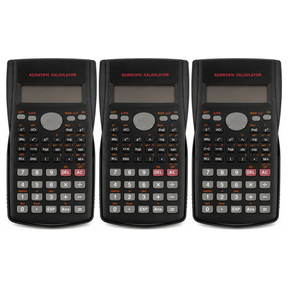 3x Scientific Calculator Pack - Maths Student/School/Office (Battery Powered)