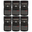 6x Scientific Calculator Bulk Pack - Maths Student/School/Office (Battery Powered)