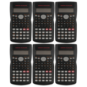 6x Scientific Calculator Bulk Pack - Maths Student/School/Office (Battery Powered)