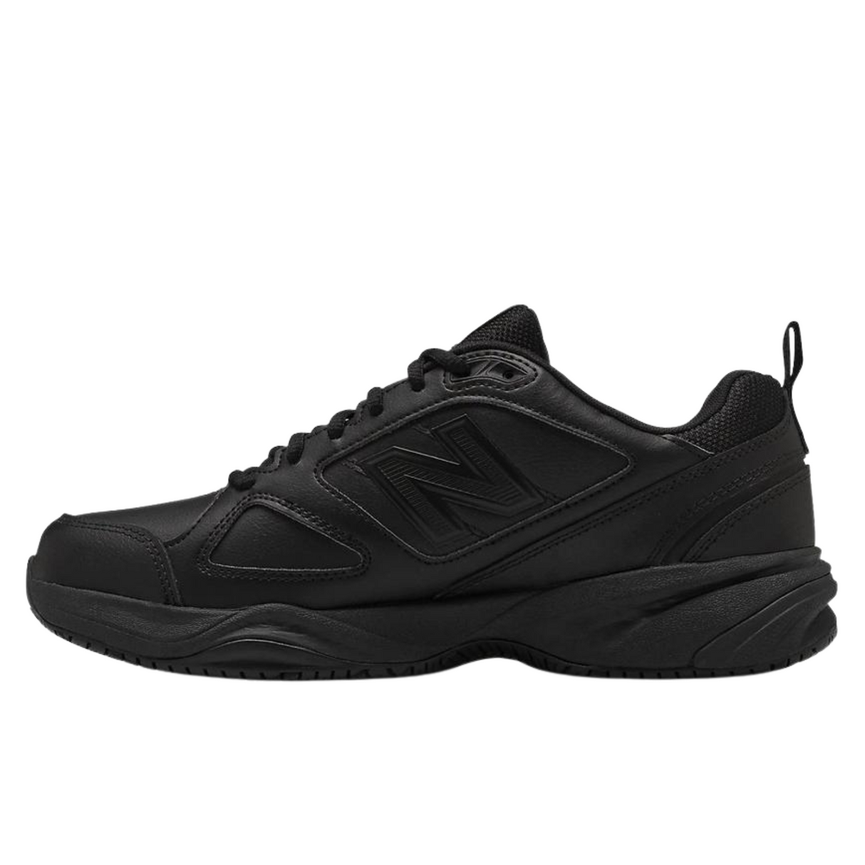 New Balance Mens 2E Wide Slip Resistant Leather Work Shoes - Black (Industrial Sneakers)