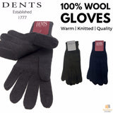 100% PURE WOOL GLOVES Winter Snow Ski Plain Knit Knitted Warm MK341 Plain - Charcoal