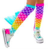 MADMIA Mermaid Knee High Socks - Toddlers Ages 3-5 (Crazy Sock Day)