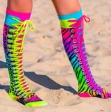 MADMIA Safari Girls Knee High Socks - Toddlers Ages 3-5 (Crazy Sock Day)