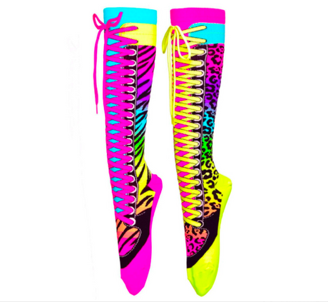MADMIA 2-Pack Safari & Monster Knee High Socks - Toddlers Ages 3-5 (Crazy Sock Day)