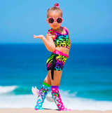MADMIA Flying Unicorn Kids & Adults Long Knee High Socks - Girl's Pair - Pink/Blue