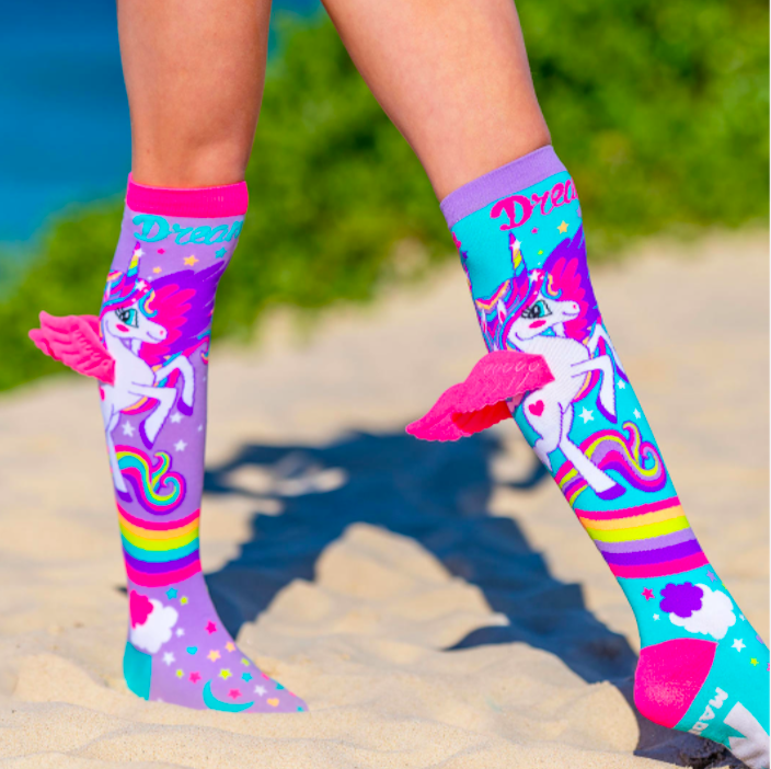 MADMIA Mini Pony Girls Knee High Socks - Toddlers Ages 3-5 (Crazy Sock Day)